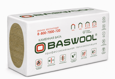 BASWOOL Лайт-35 1200х600х50, шт  Теплозвукоизоляционные плиты